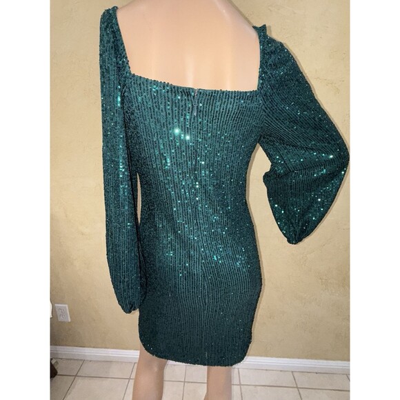 Party Dress green sequins size L Guess - Picture 3 of 16